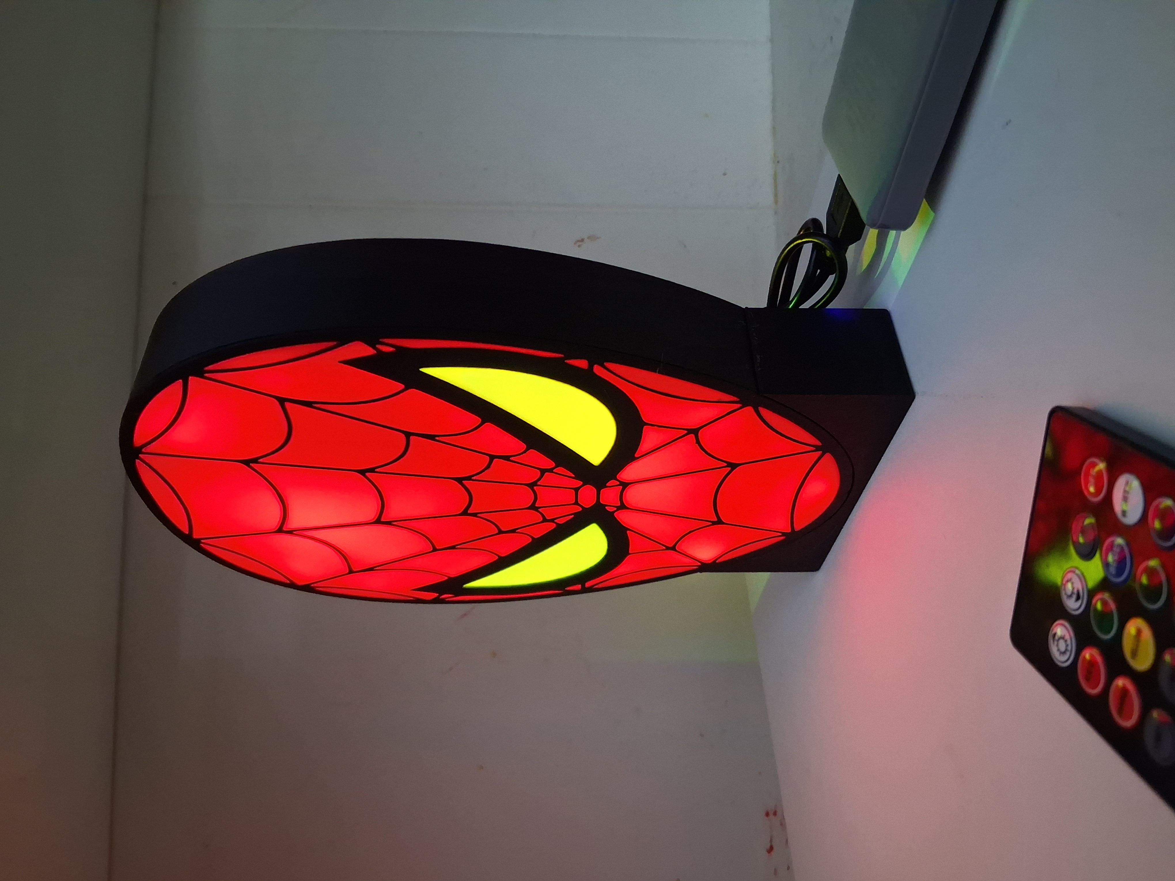 Spiderman Face LED light box – custom 3D printed – Lit Layer Creations